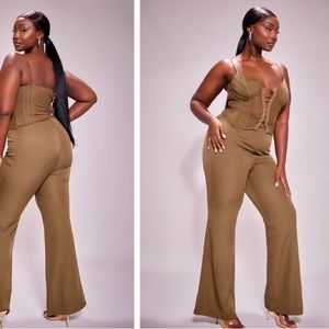 Carmel lace front jumpsuit with corset top